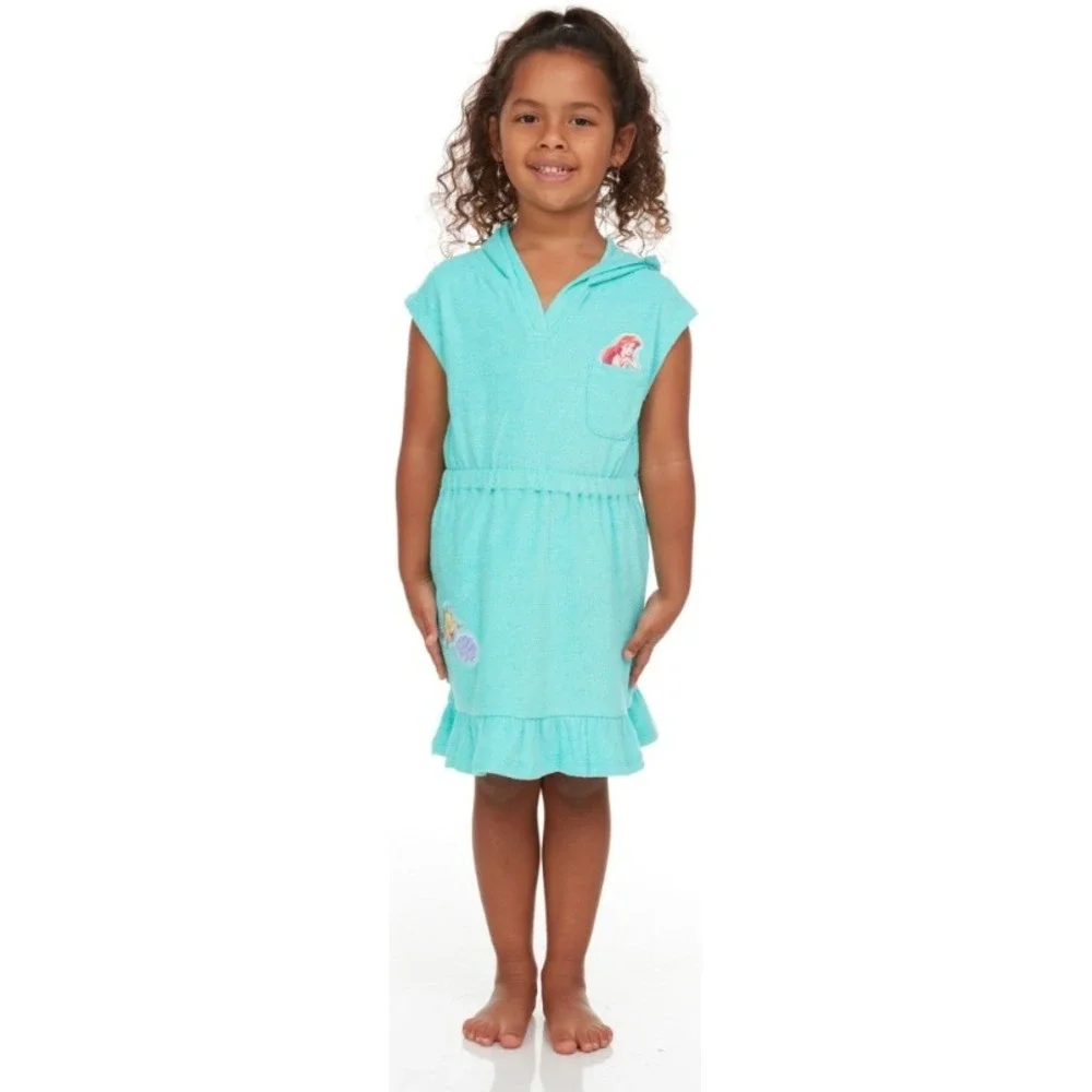 Disney Princess Ariel Little Mermaid Girls 2T 3 Piece Swimsuit Cover Up Set Aqua